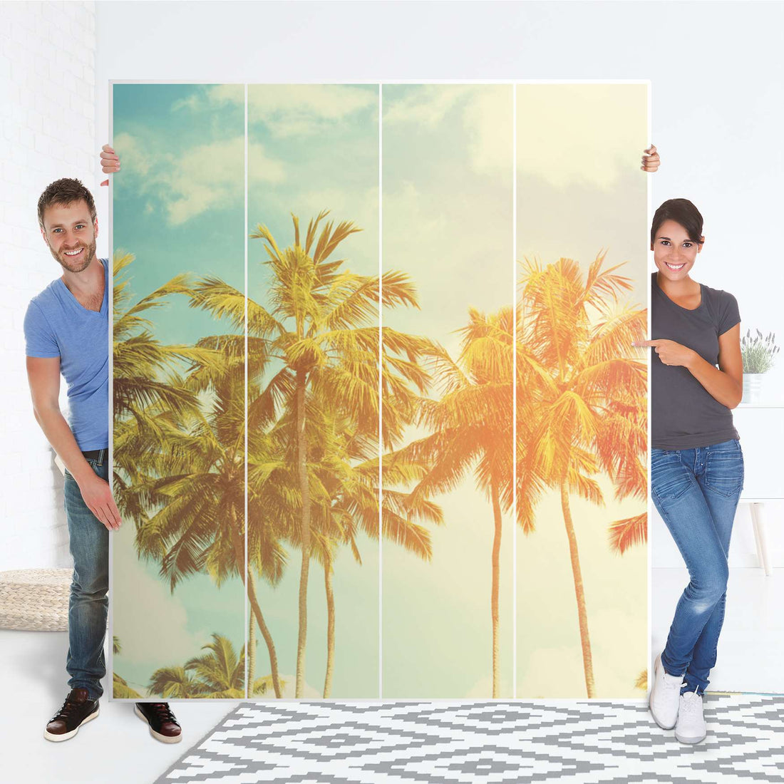 Möbelfolie Sun Flair - IKEA Pax Schrank 236 cm Höhe - 4 Türen - Folie