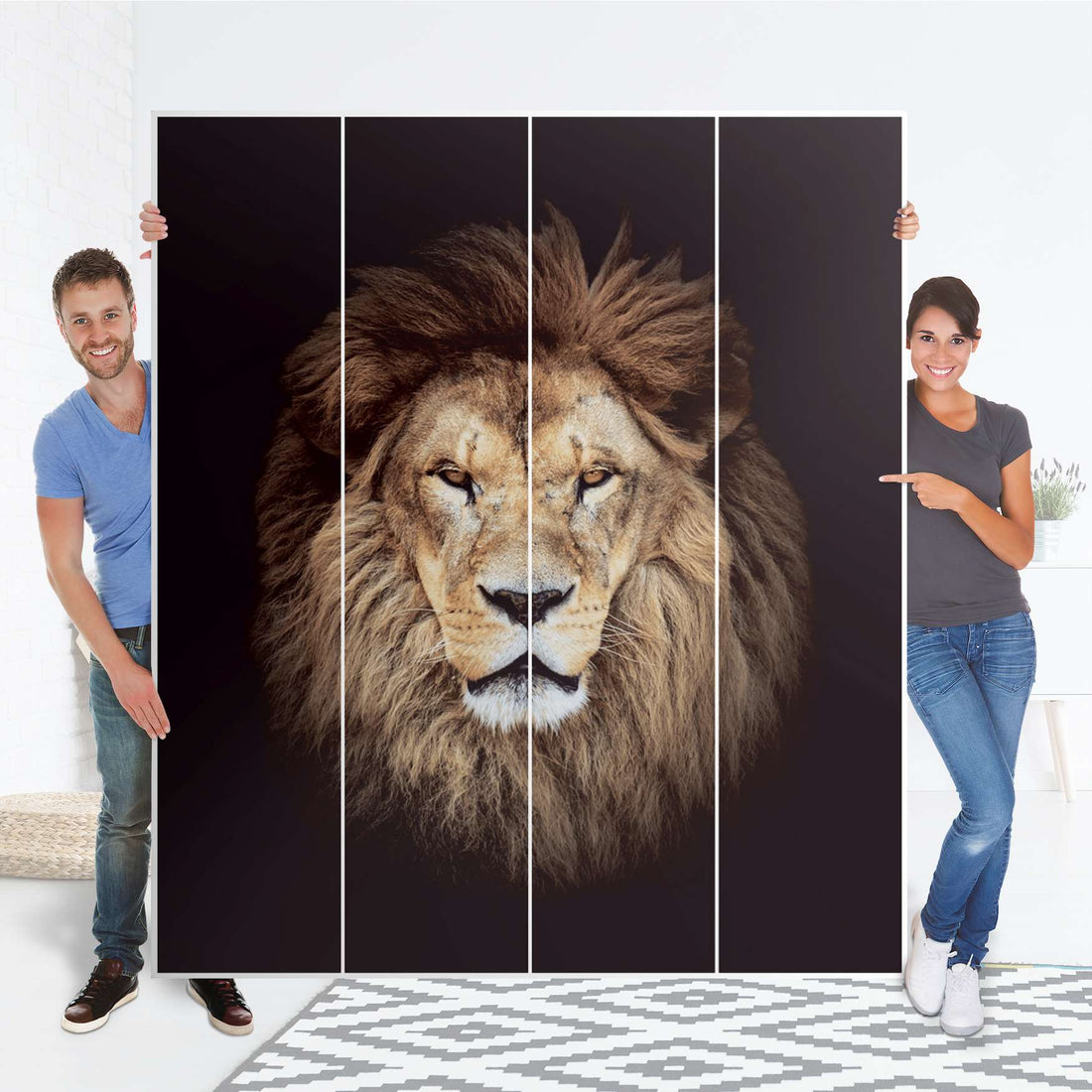 Möbelfolie Wild Eyes - IKEA Pax Schrank 236 cm Höhe - 4 Türen - Folie