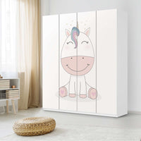 Möbelfolie Baby Unicorn - IKEA Pax Schrank 236 cm Höhe - 4 Türen - Kinderzimmer