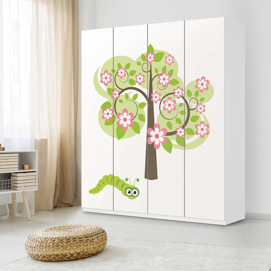 Möbelfolie Blooming Tree - IKEA Pax Schrank 236 cm Höhe - 4 Türen - Kinderzimmer