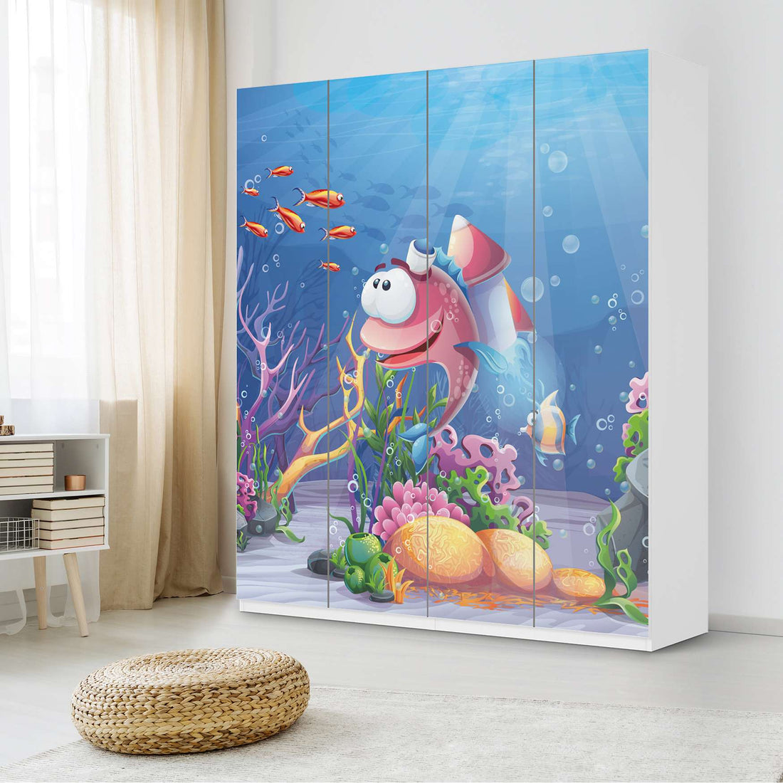 Möbelfolie Bubbles - IKEA Pax Schrank 236 cm Höhe - 4 Türen - Kinderzimmer