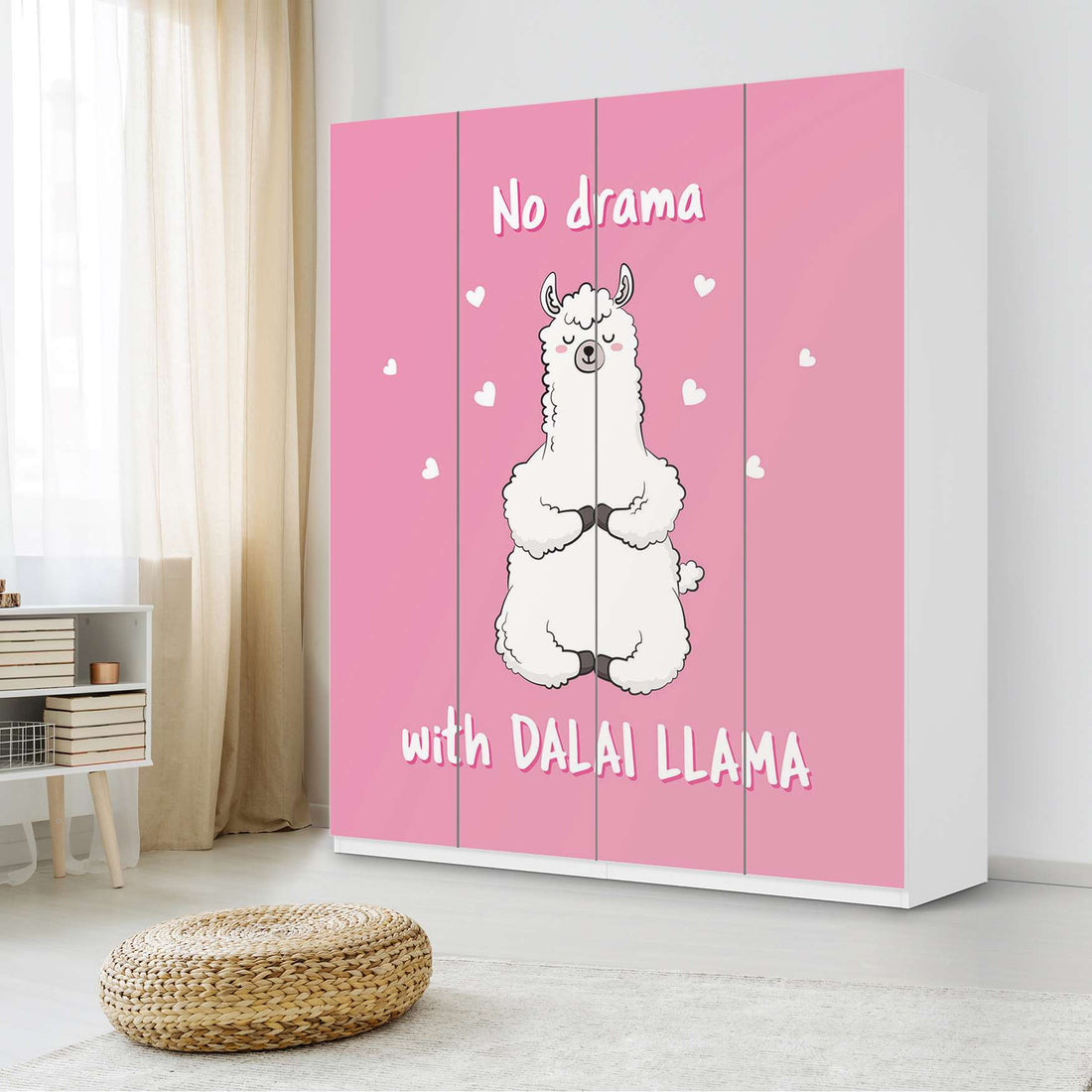 Möbelfolie Dalai Llama - IKEA Pax Schrank 236 cm Höhe - 4 Türen - Kinderzimmer