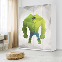 Möbelfolie Mr. Green - IKEA Pax Schrank 236 cm Höhe - 4 Türen - Kinderzimmer