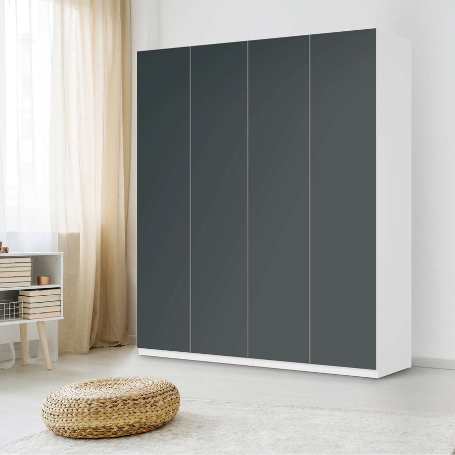 Möbelfolie Blaugrau Dark - IKEA Pax Schrank 236 cm Höhe - 4 Türen - Schlafzimmer