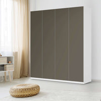 Möbelfolie Braungrau Dark - IKEA Pax Schrank 236 cm Höhe - 4 Türen - Schlafzimmer