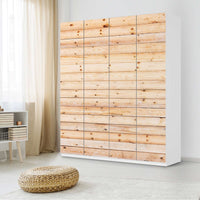 Möbelfolie Bright Planks - IKEA Pax Schrank 236 cm Höhe - 4 Türen - Schlafzimmer