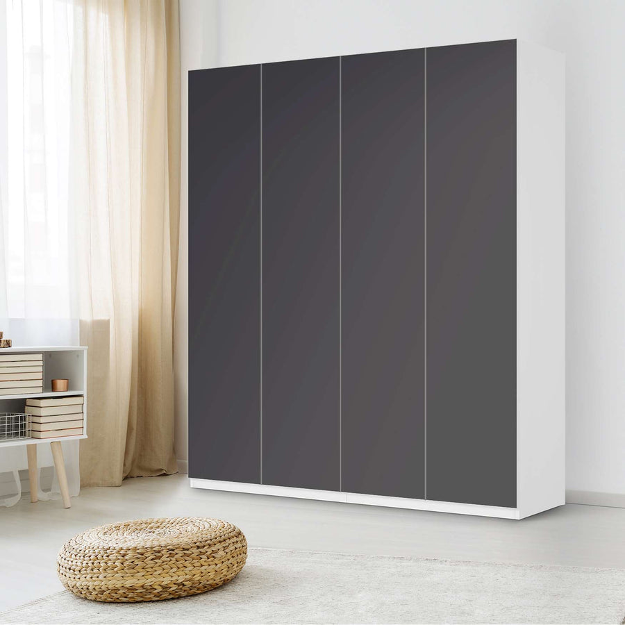 Möbelfolie Grau Dark - IKEA Pax Schrank 236 cm Höhe - 4 Türen - Schlafzimmer