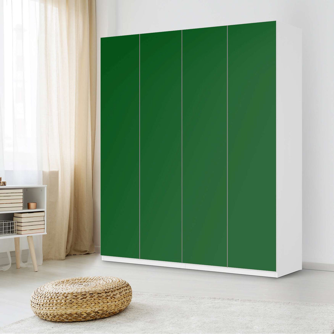 Möbelfolie Grün Dark - IKEA Pax Schrank 236 cm Höhe - 4 Türen - Schlafzimmer