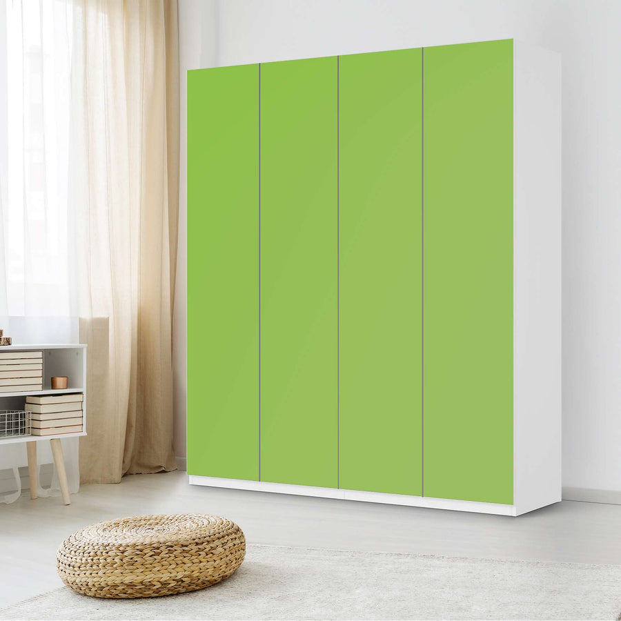 Möbelfolie Hellgrün Dark - IKEA Pax Schrank 236 cm Höhe - 4 Türen - Schlafzimmer