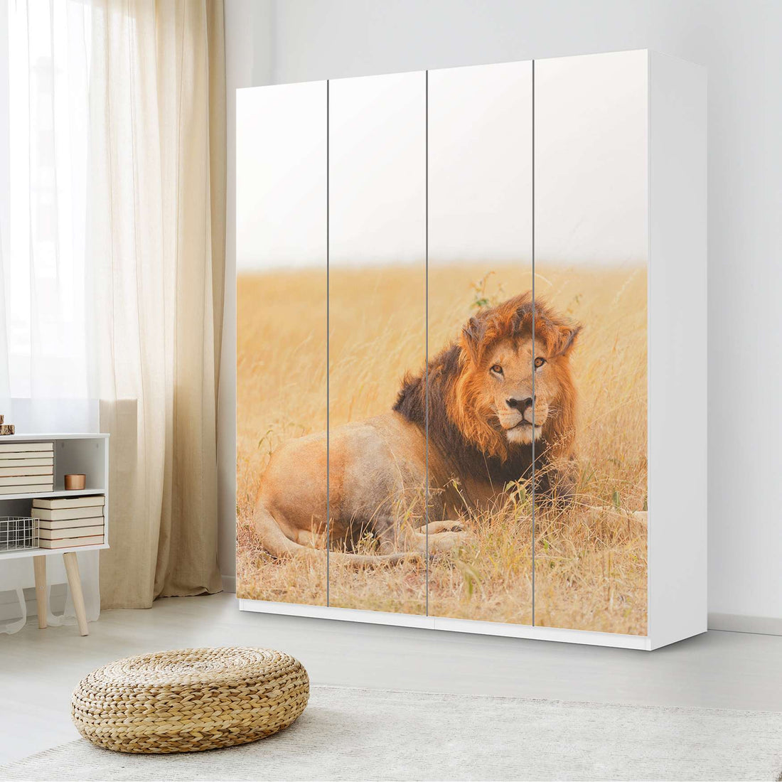 Möbelfolie Lion King - IKEA Pax Schrank 236 cm Höhe - 4 Türen - Schlafzimmer