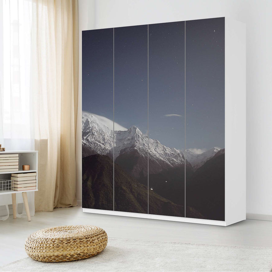 Möbelfolie Mountain Sky - IKEA Pax Schrank 236 cm Höhe - 4 Türen - Schlafzimmer