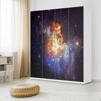 Möbelfolie Nebula - IKEA Pax Schrank 236 cm Höhe - 4 Türen - Schlafzimmer