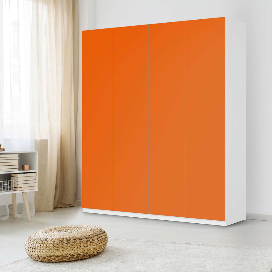Möbelfolie Orange Dark - IKEA Pax Schrank 236 cm Höhe - 4 Türen - Schlafzimmer