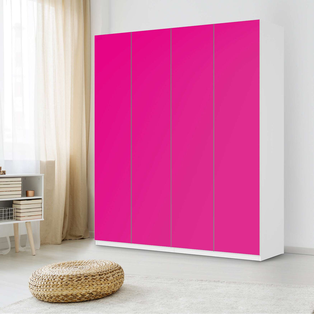 Möbelfolie Pink Dark - IKEA Pax Schrank 236 cm Höhe - 4 Türen - Schlafzimmer