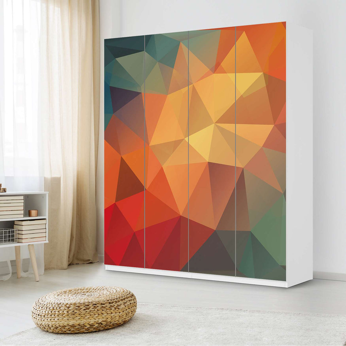 Möbelfolie Polygon - IKEA Pax Schrank 236 cm Höhe - 4 Türen - Schlafzimmer