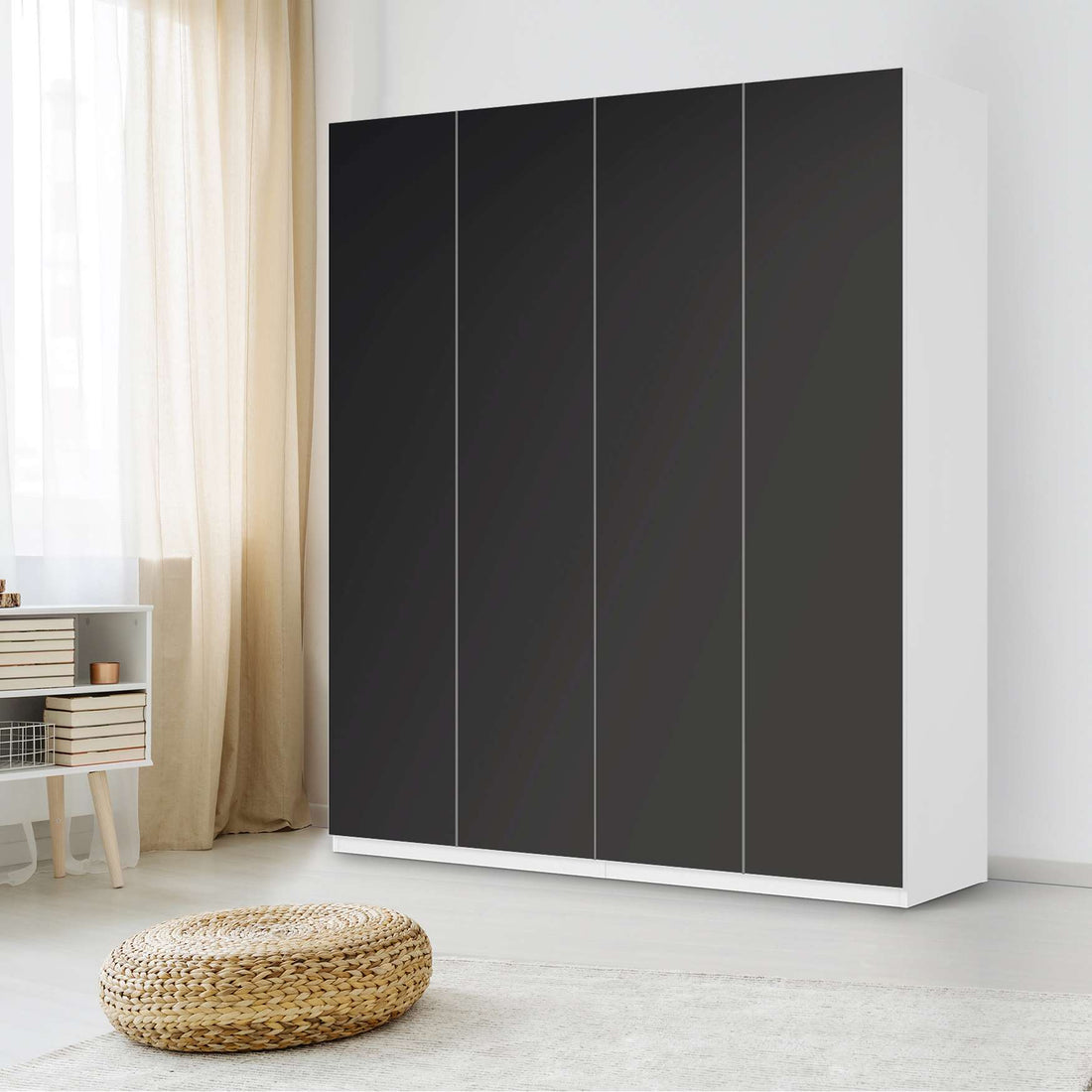 Möbelfolie Schwarz - IKEA Pax Schrank 236 cm Höhe - 4 Türen - Schlafzimmer