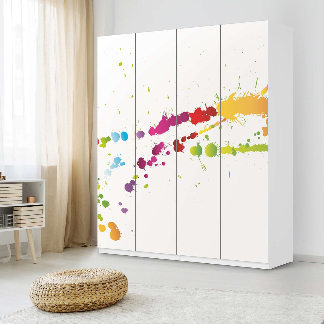 Möbelfolie Splash 2 - IKEA Pax Schrank 236 cm Höhe - 4 Türen - Schlafzimmer