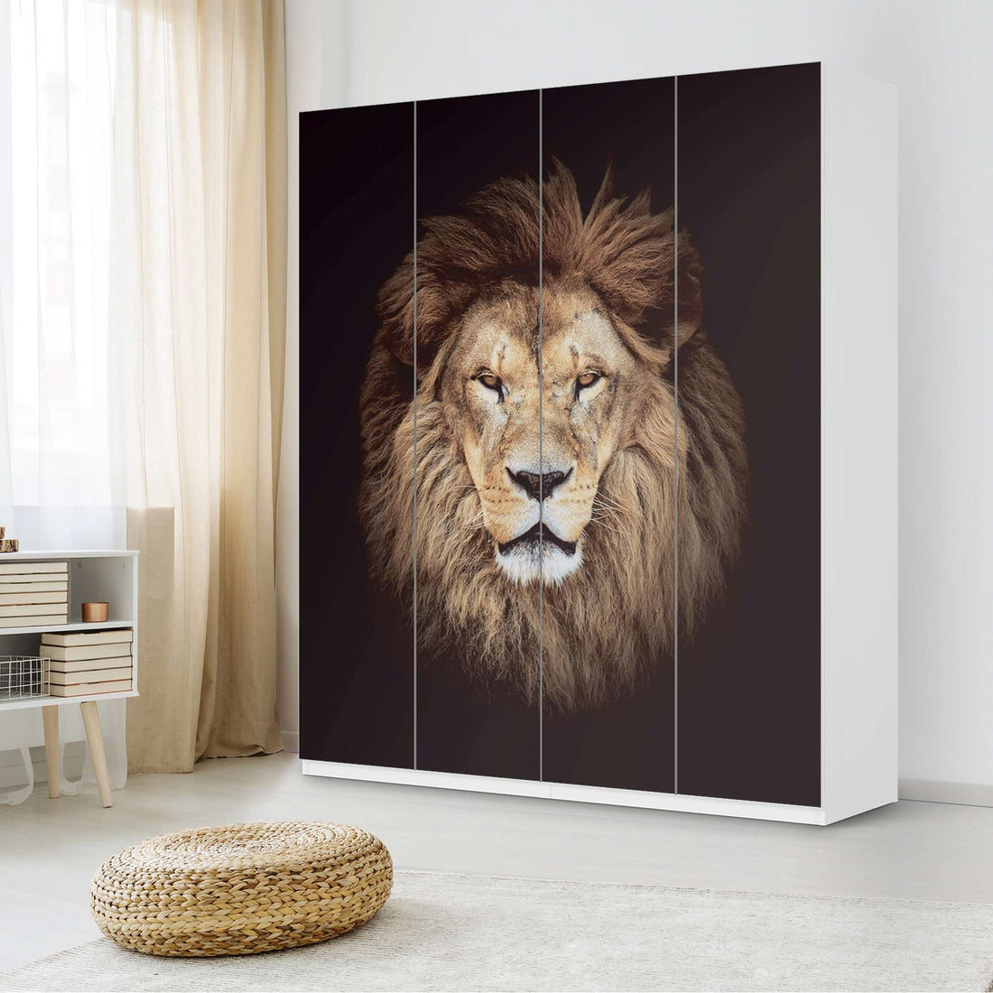 Möbelfolie Wild Eyes - IKEA Pax Schrank 236 cm Höhe - 4 Türen - Schlafzimmer