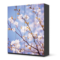 Möbelfolie Apple Blossoms - IKEA Pax Schrank 236 cm Höhe - 4 Türen - schwarz