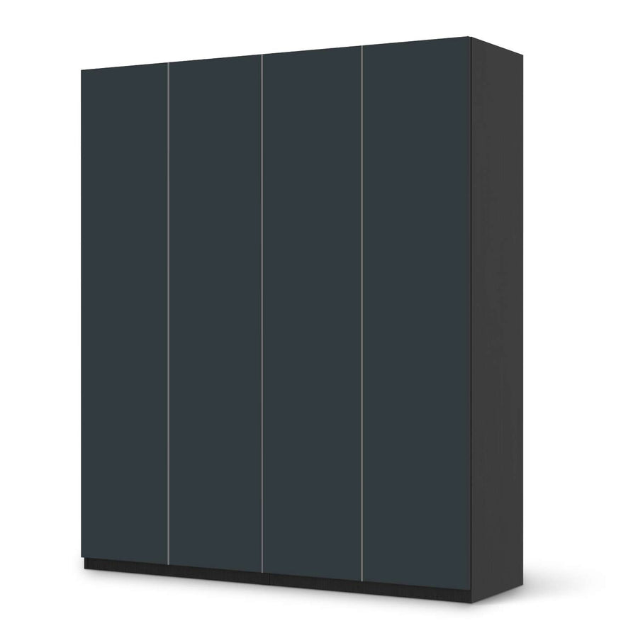 Möbelfolie Blaugrau Dark - IKEA Pax Schrank 236 cm Höhe - 4 Türen - schwarz