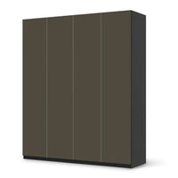 Möbelfolie Braungrau Dark - IKEA Pax Schrank 236 cm Höhe - 4 Türen - schwarz