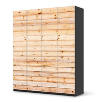 Möbelfolie Bright Planks - IKEA Pax Schrank 236 cm Höhe - 4 Türen - schwarz