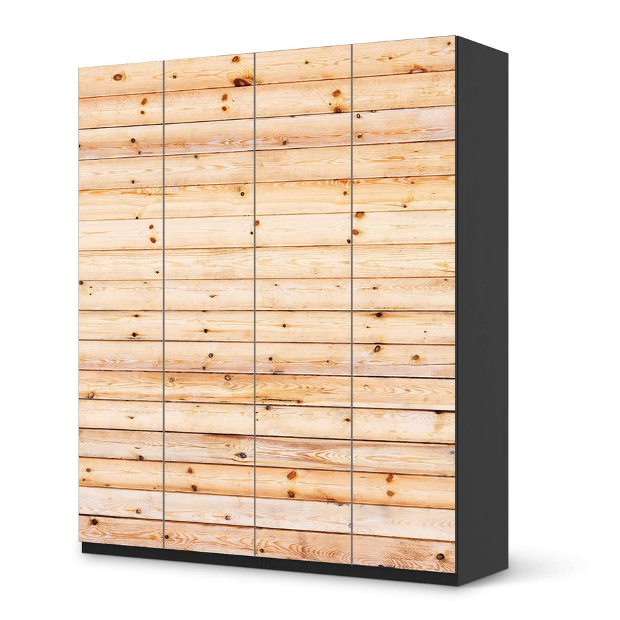 Möbelfolie Bright Planks - IKEA Pax Schrank 236 cm Höhe - 4 Türen - schwarz