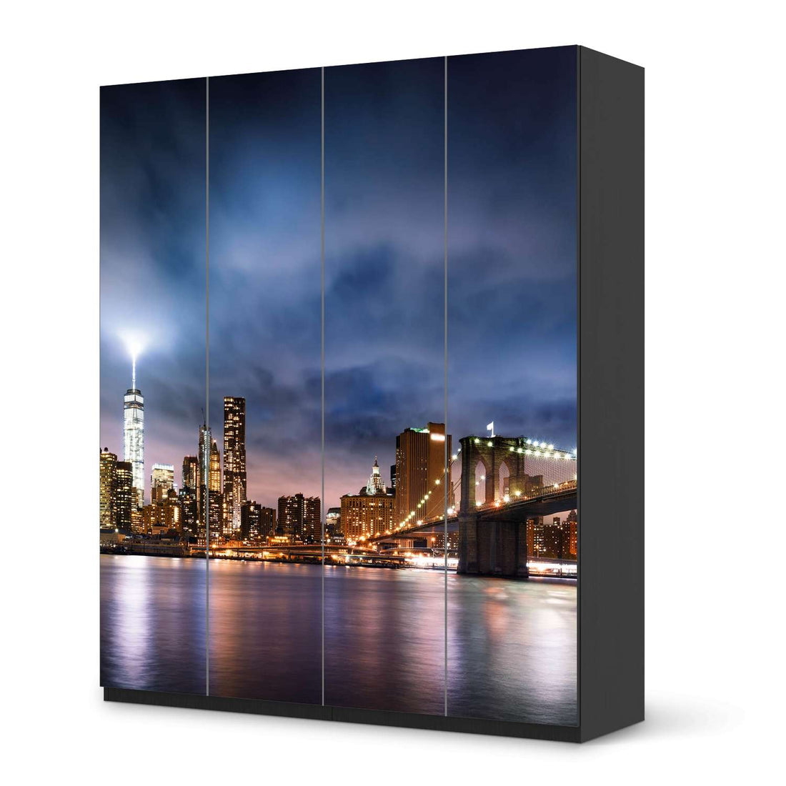 Möbelfolie Brooklyn Bridge - IKEA Pax Schrank 236 cm Höhe - 4 Türen - schwarz
