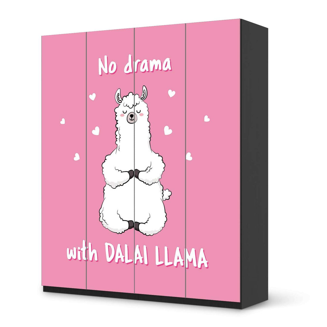 Möbelfolie Dalai Llama - IKEA Pax Schrank 236 cm Höhe - 4 Türen - schwarz