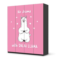 Möbelfolie Dalai Llama - IKEA Pax Schrank 236 cm Höhe - 4 Türen - schwarz