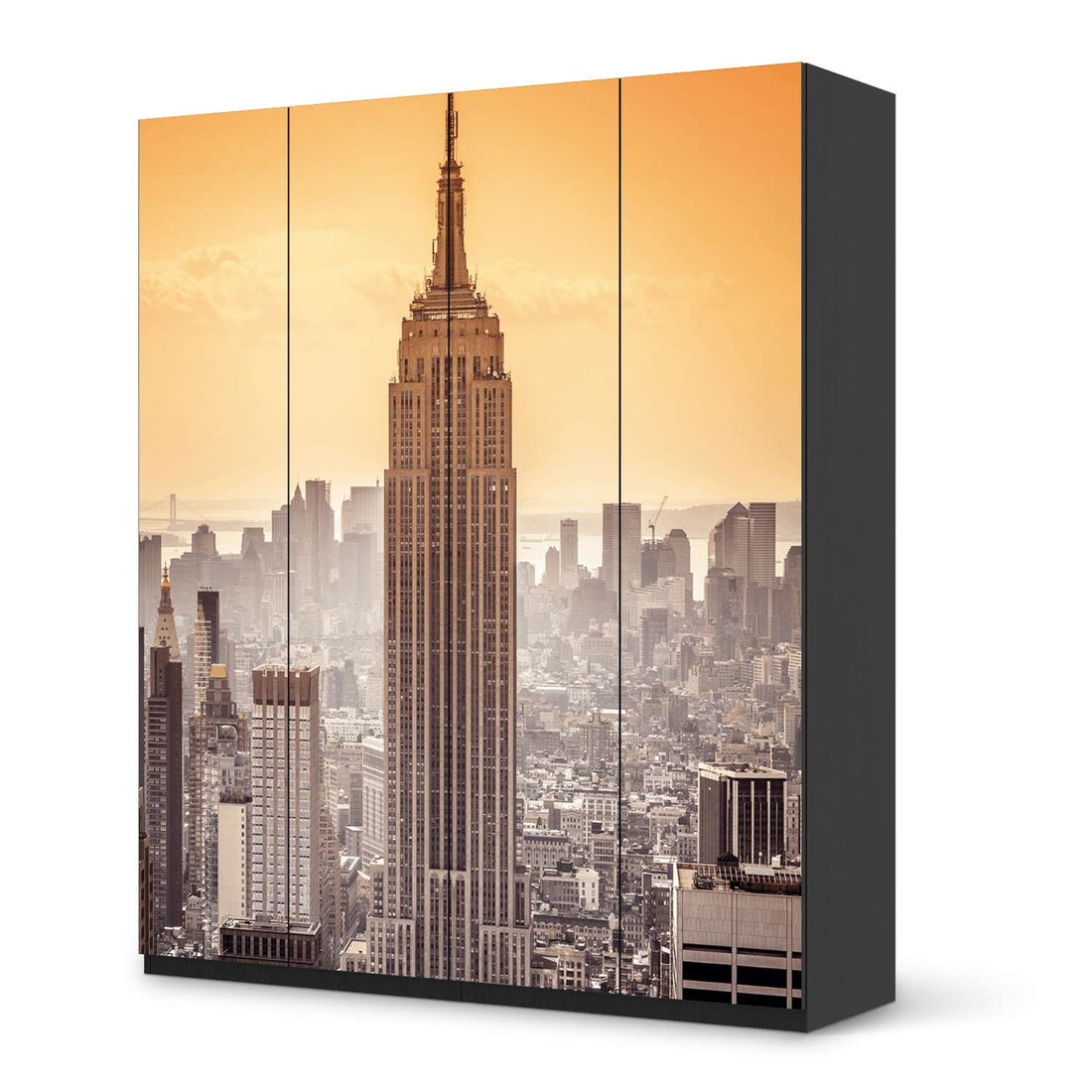 Möbelfolie Empire State Building - IKEA Pax Schrank 236 cm Höhe - 4 Türen - schwarz