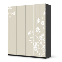 Möbelfolie Florals Plain 3 - IKEA Pax Schrank 236 cm Höhe - 4 Türen - schwarz
