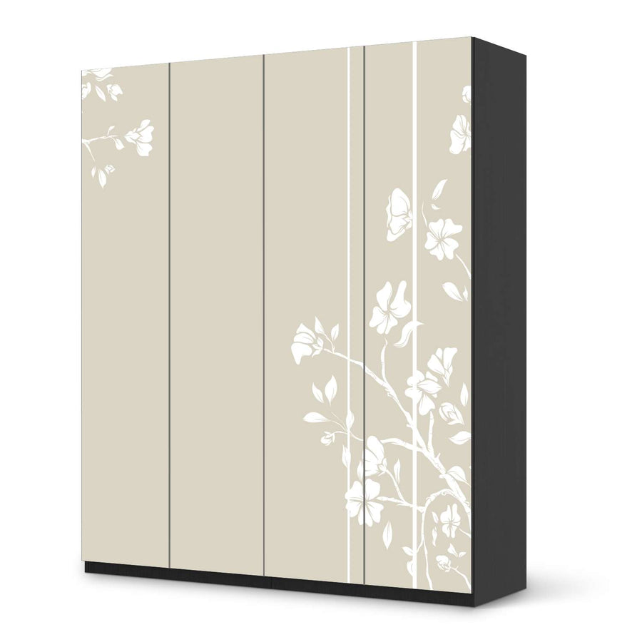 Möbelfolie Florals Plain 3 - IKEA Pax Schrank 236 cm Höhe - 4 Türen - schwarz