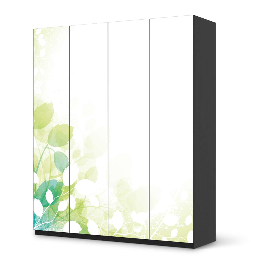 Möbelfolie Flower Light - IKEA Pax Schrank 236 cm Höhe - 4 Türen - schwarz