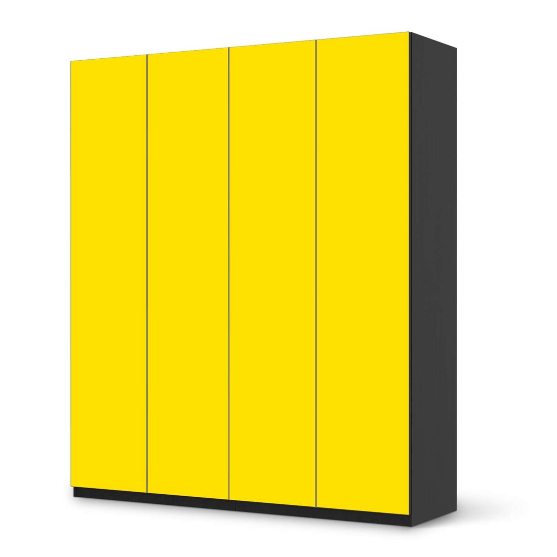 Möbelfolie Gelb Dark - IKEA Pax Schrank 236 cm Höhe - 4 Türen - schwarz