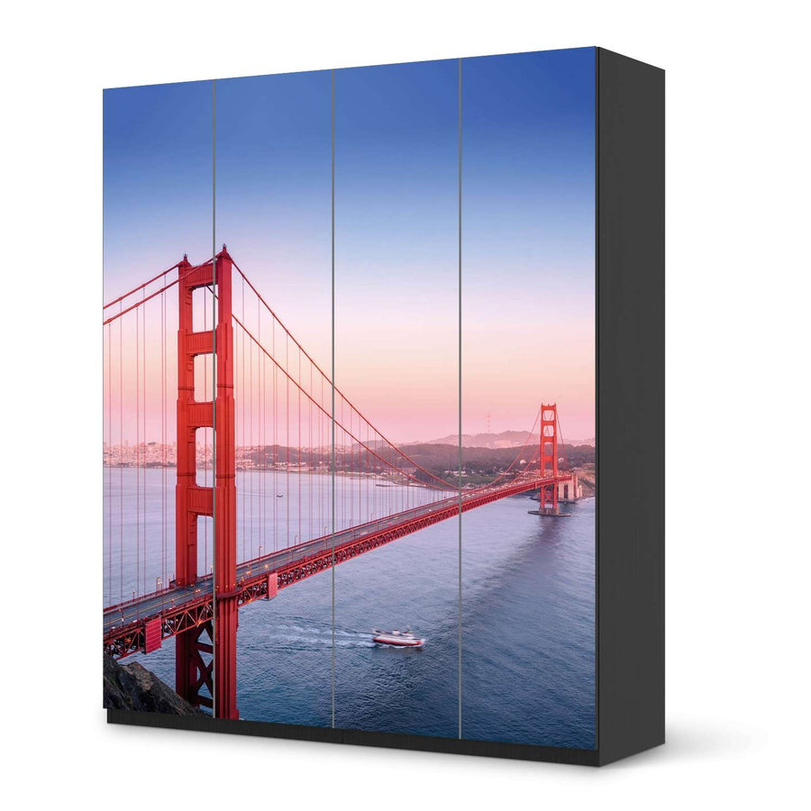 Möbelfolie Golden Gate - IKEA Pax Schrank 236 cm Höhe - 4 Türen - schwarz