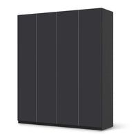 Möbelfolie Grau Dark - IKEA Pax Schrank 236 cm Höhe - 4 Türen - schwarz