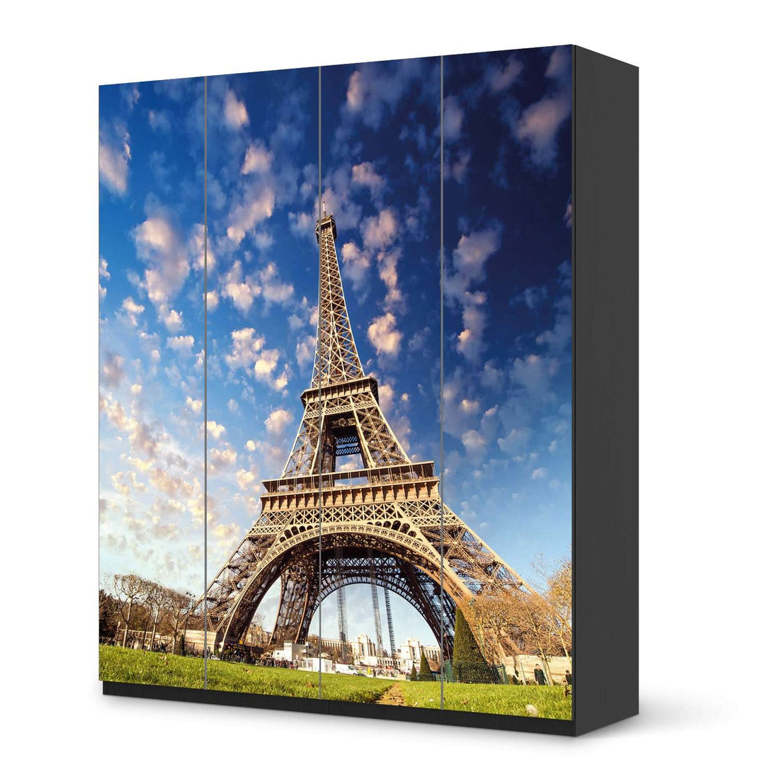 Möbelfolie La Tour Eiffel - IKEA Pax Schrank 236 cm Höhe - 4 Türen - schwarz
