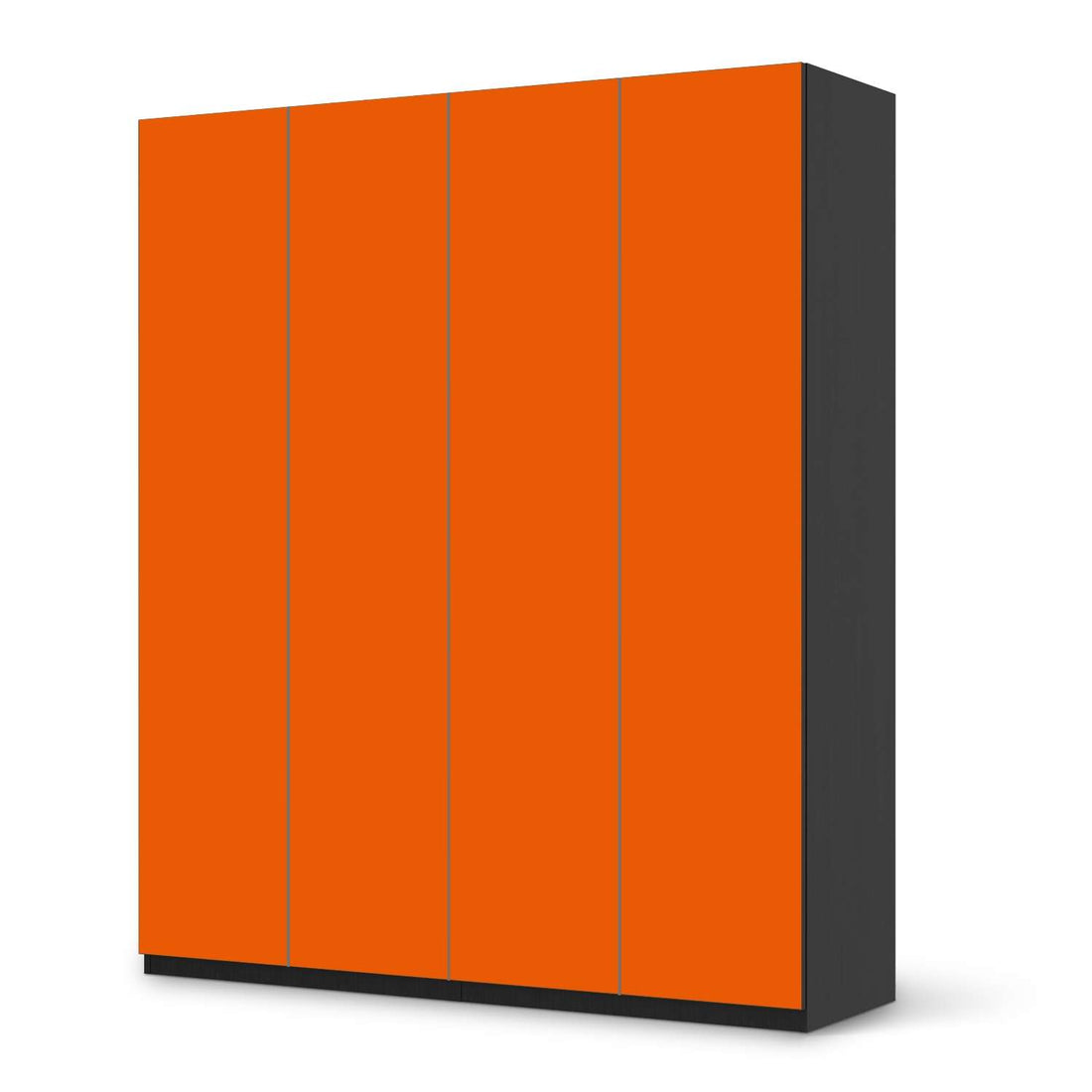 Möbelfolie Orange Dark - IKEA Pax Schrank 236 cm Höhe - 4 Türen - schwarz