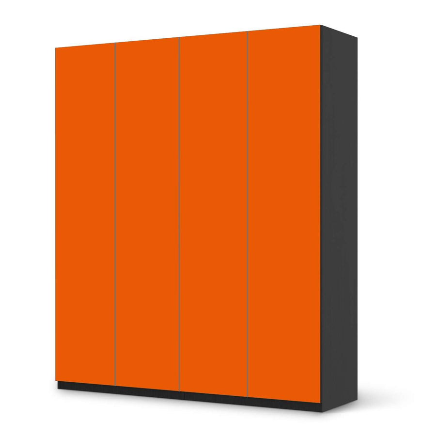 Möbelfolie Orange Dark - IKEA Pax Schrank 236 cm Höhe - 4 Türen - schwarz