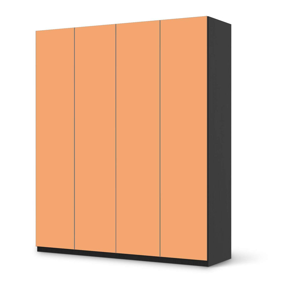 Möbelfolie Orange Light - IKEA Pax Schrank 236 cm Höhe - 4 Türen - schwarz