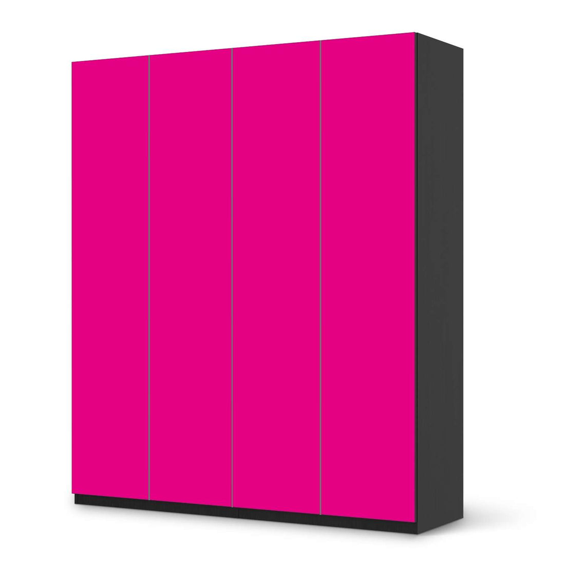 Möbelfolie Pink Dark - IKEA Pax Schrank 236 cm Höhe - 4 Türen - schwarz