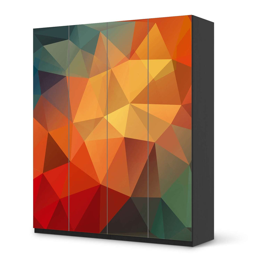 Möbelfolie Polygon - IKEA Pax Schrank 236 cm Höhe - 4 Türen - schwarz