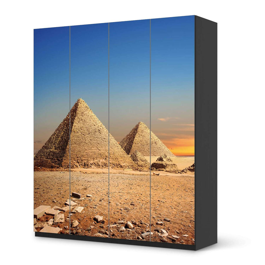Möbelfolie Pyramids - IKEA Pax Schrank 236 cm Höhe - 4 Türen - schwarz