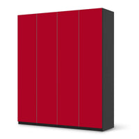 Möbelfolie Rot Dark - IKEA Pax Schrank 236 cm Höhe - 4 Türen - schwarz