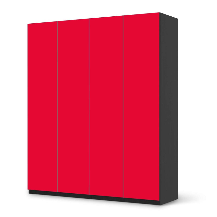 Möbelfolie Rot Light - IKEA Pax Schrank 236 cm Höhe - 4 Türen - schwarz