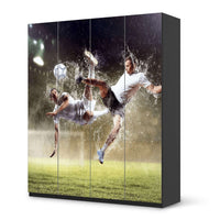 Möbelfolie Soccer - IKEA Pax Schrank 236 cm Höhe - 4 Türen - schwarz