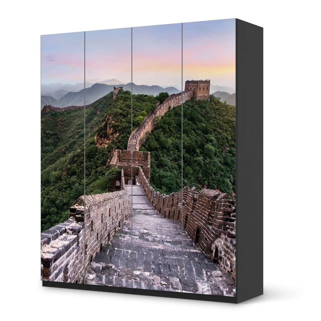 Möbelfolie The Great Wall - IKEA Pax Schrank 236 cm Höhe - 4 Türen - schwarz