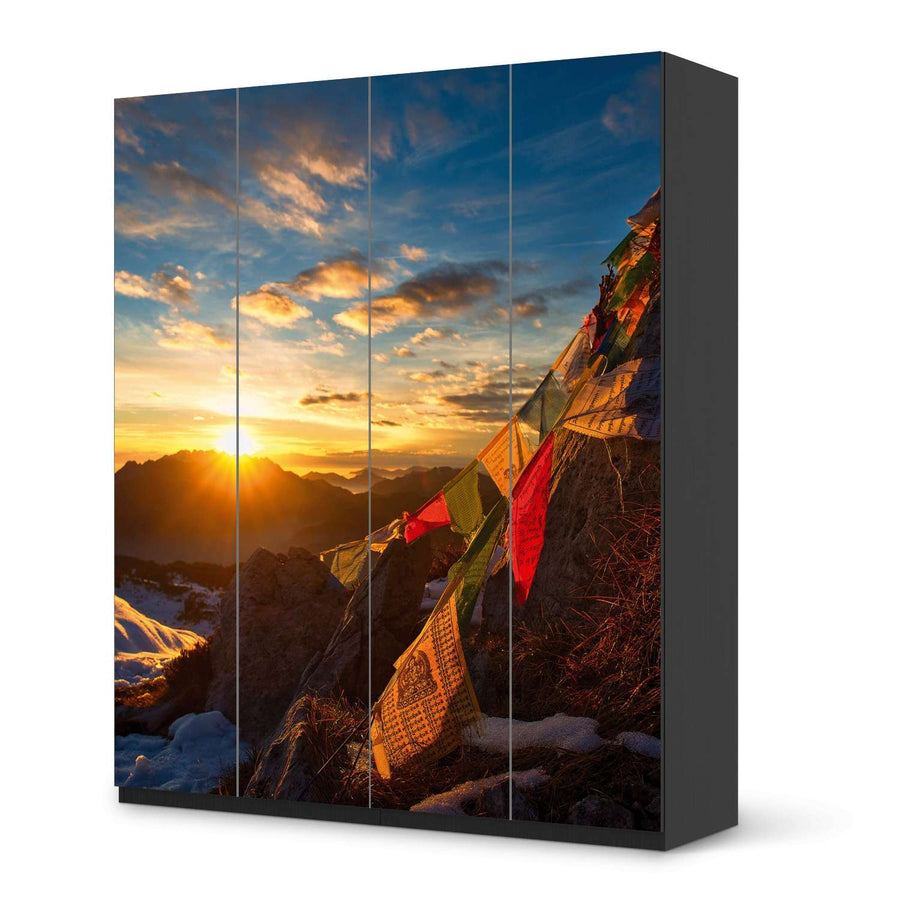 Möbelfolie Tibet - IKEA Pax Schrank 236 cm Höhe - 4 Türen - schwarz