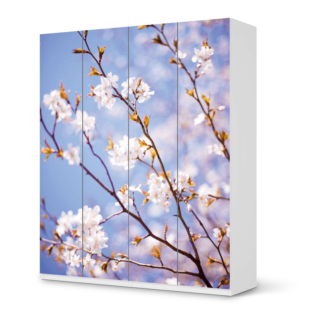 Möbelfolie Apple Blossoms - IKEA Pax Schrank 236 cm Höhe - 4 Türen - weiss